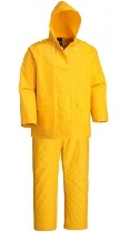 Capotes de 2 Piezas Amarillo con 2 Cintas Reflectivas Talla S