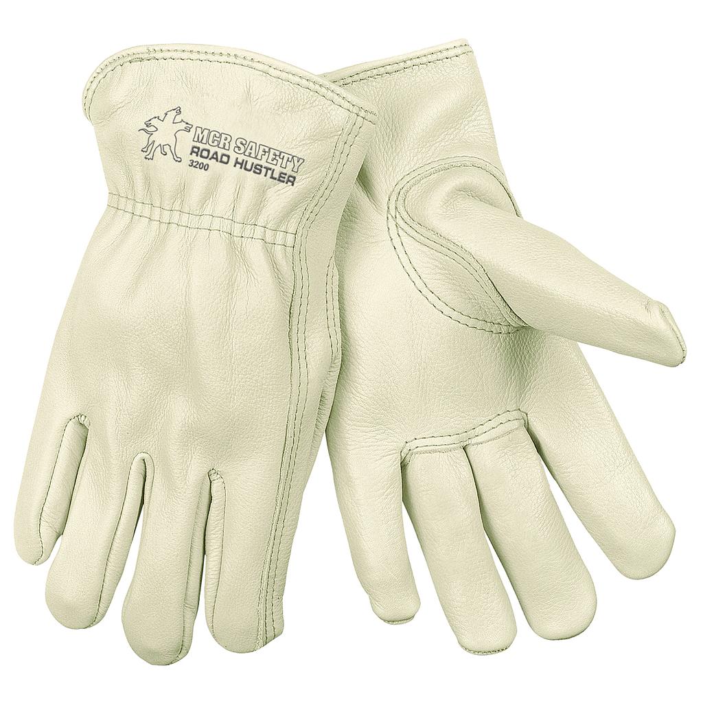 Guante de cuero tipo driver full flor con ajuste elastico - Grado Profesional