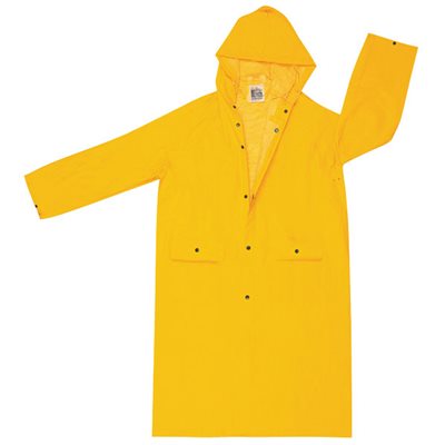 Bata c/ Capucha Removible 49&quot; Largo PVC / Poli泰ster Grosor de .35mm Color Amarillo Talla XL